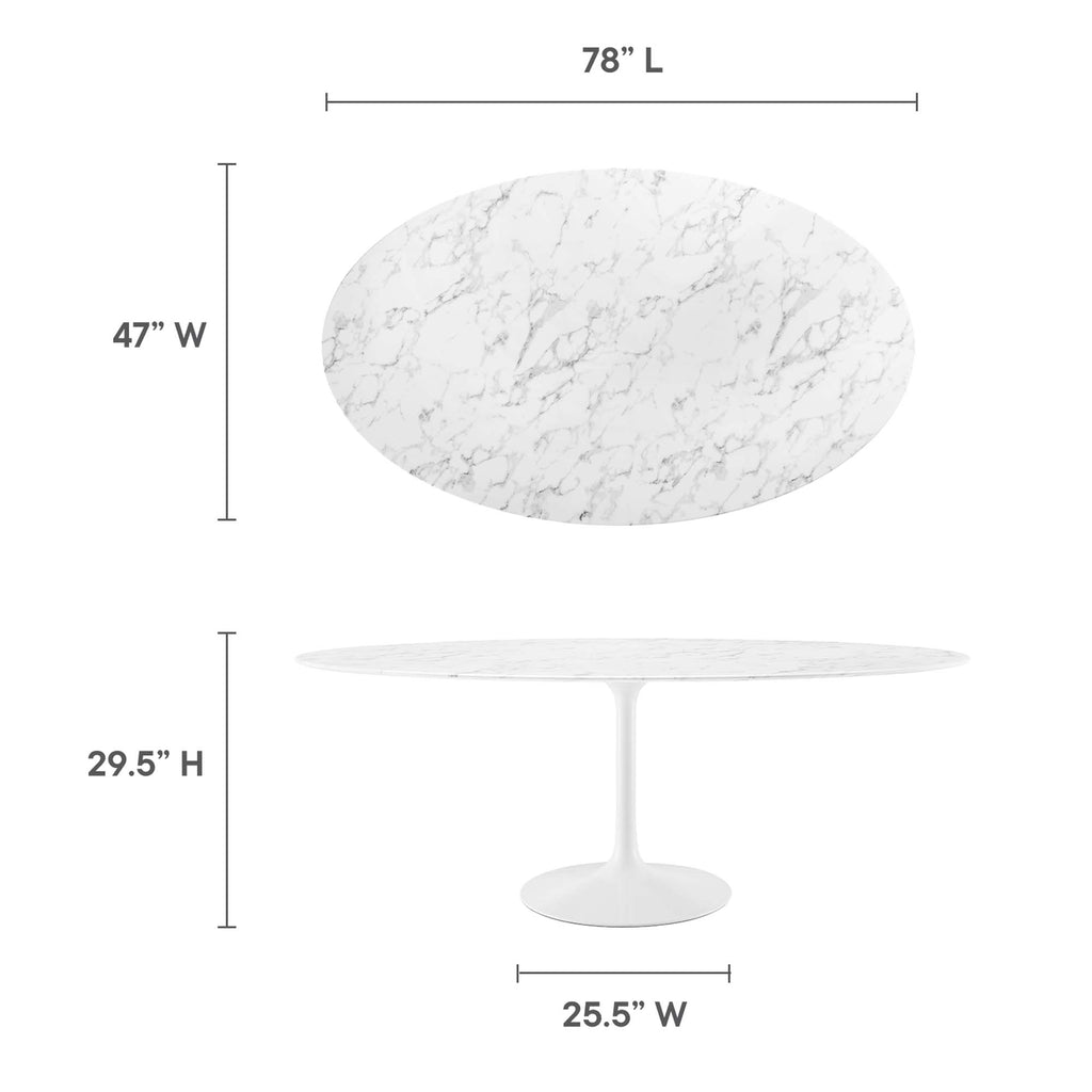Lippa Oval Faux Marble Dining Table by Modway