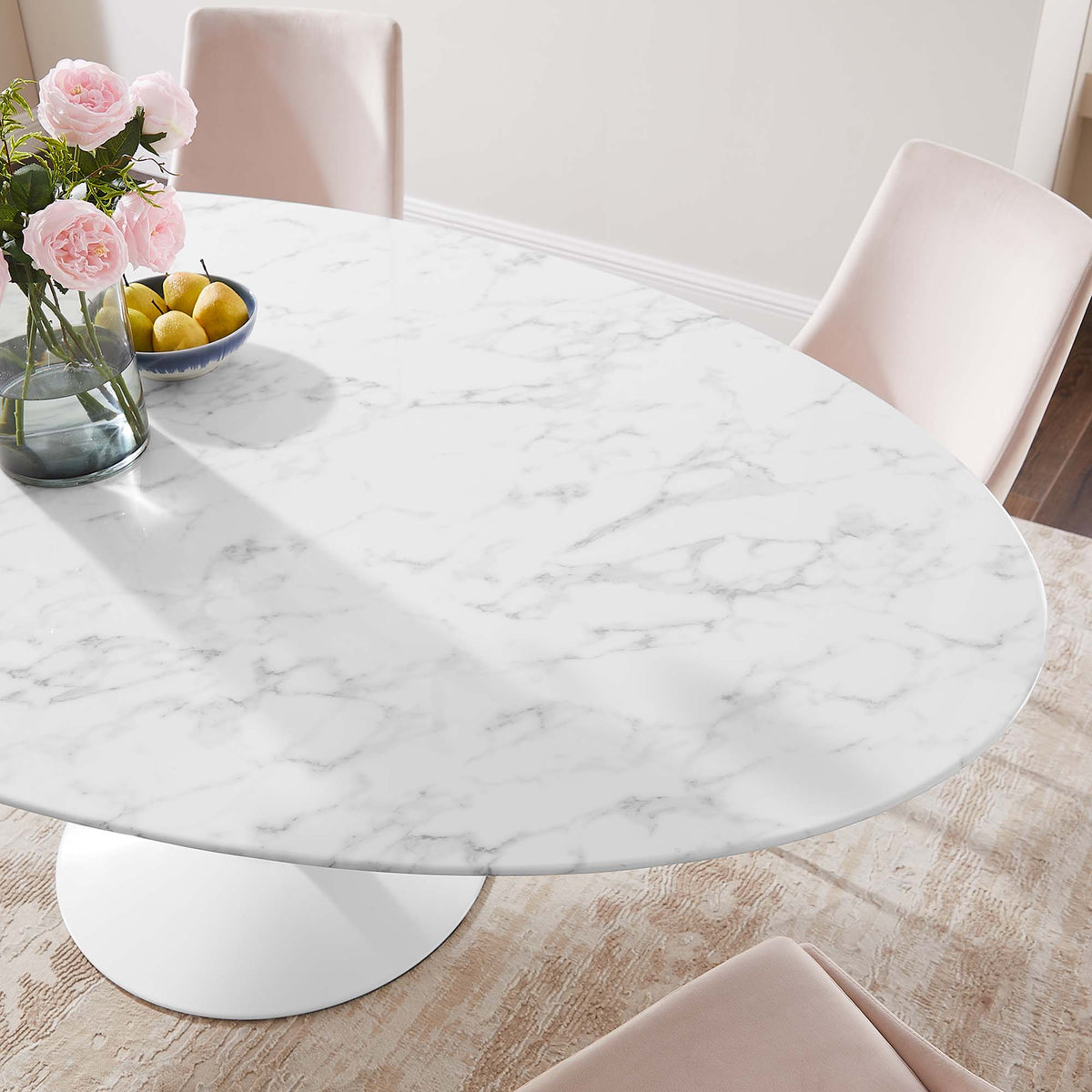 Lippa Oval Faux Marble Dining Table by Modway