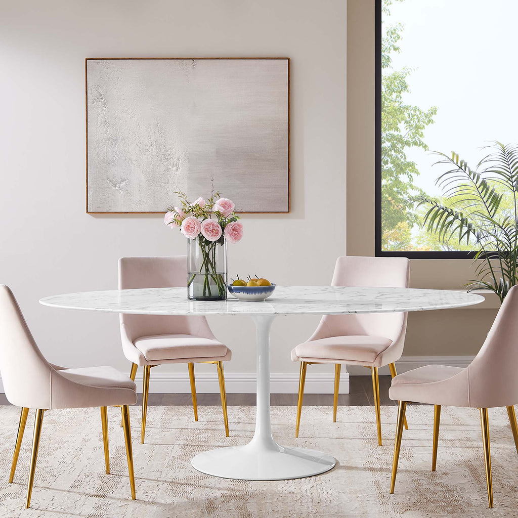 Lippa Oval Faux Marble Dining Table by Modway