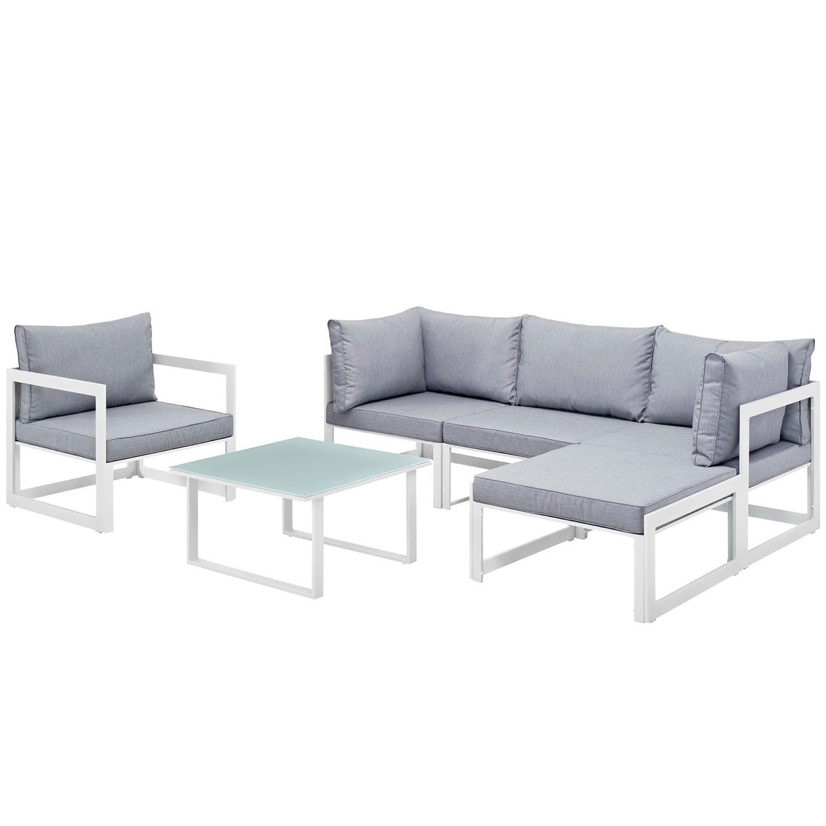 Fortuna 6 Piece Outdoor Patio Sectional Sofa Set by Modway