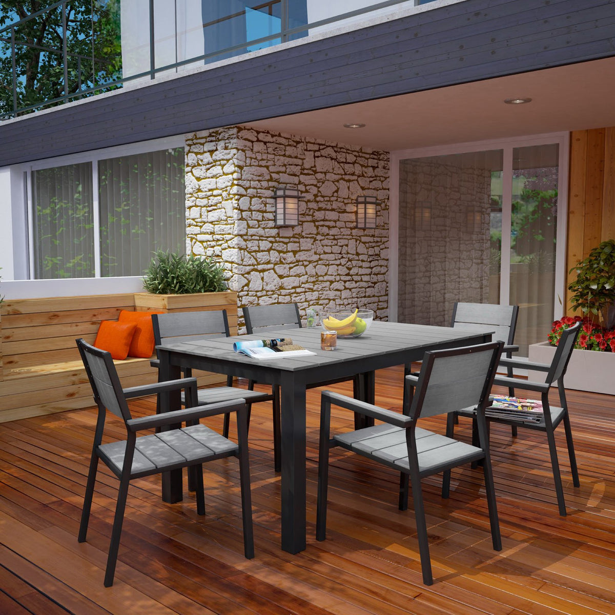 Maine 7 Piece Outdoor Patio Dining Set by Modway