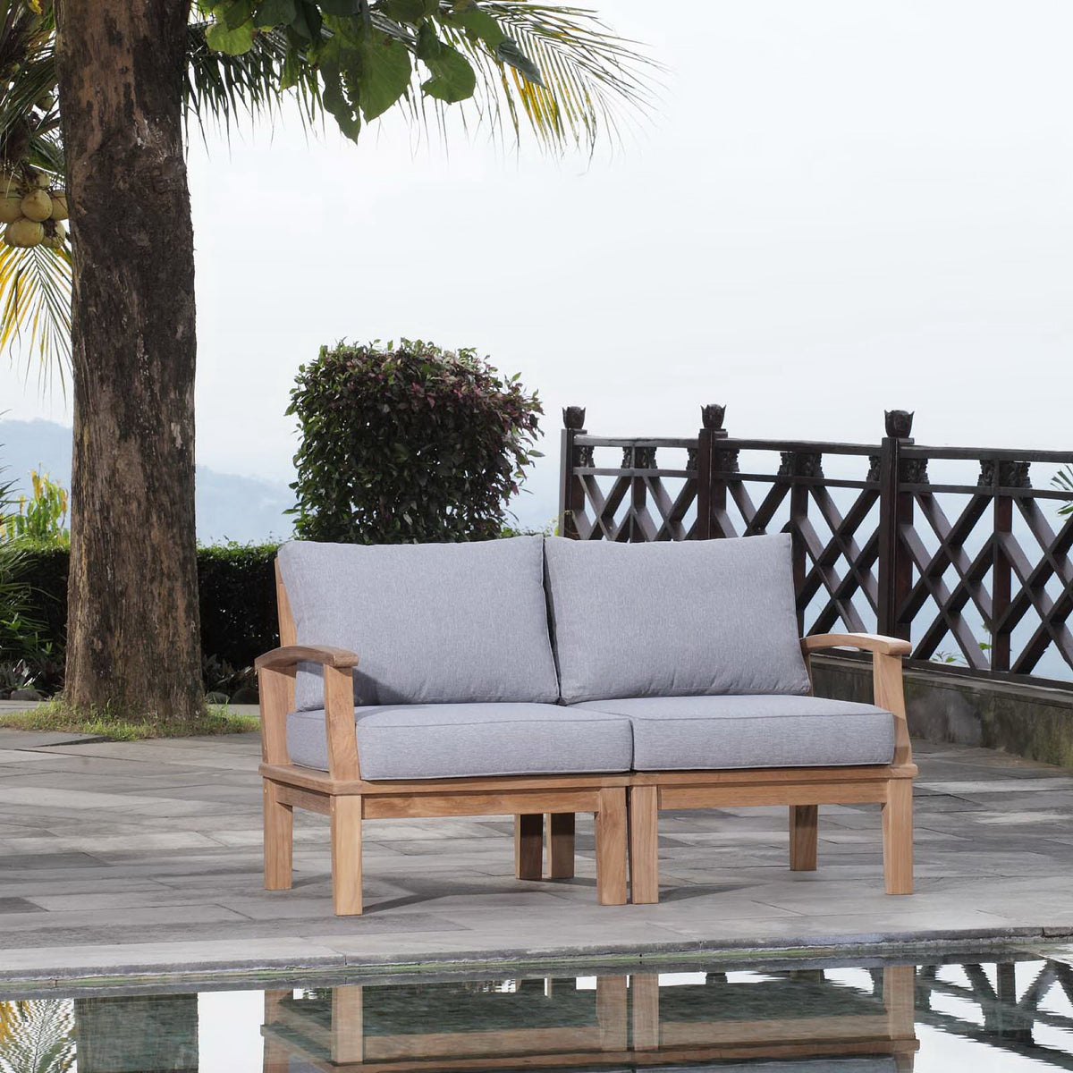 Marina 2 Piece Outdoor Patio Teak Set by Modway