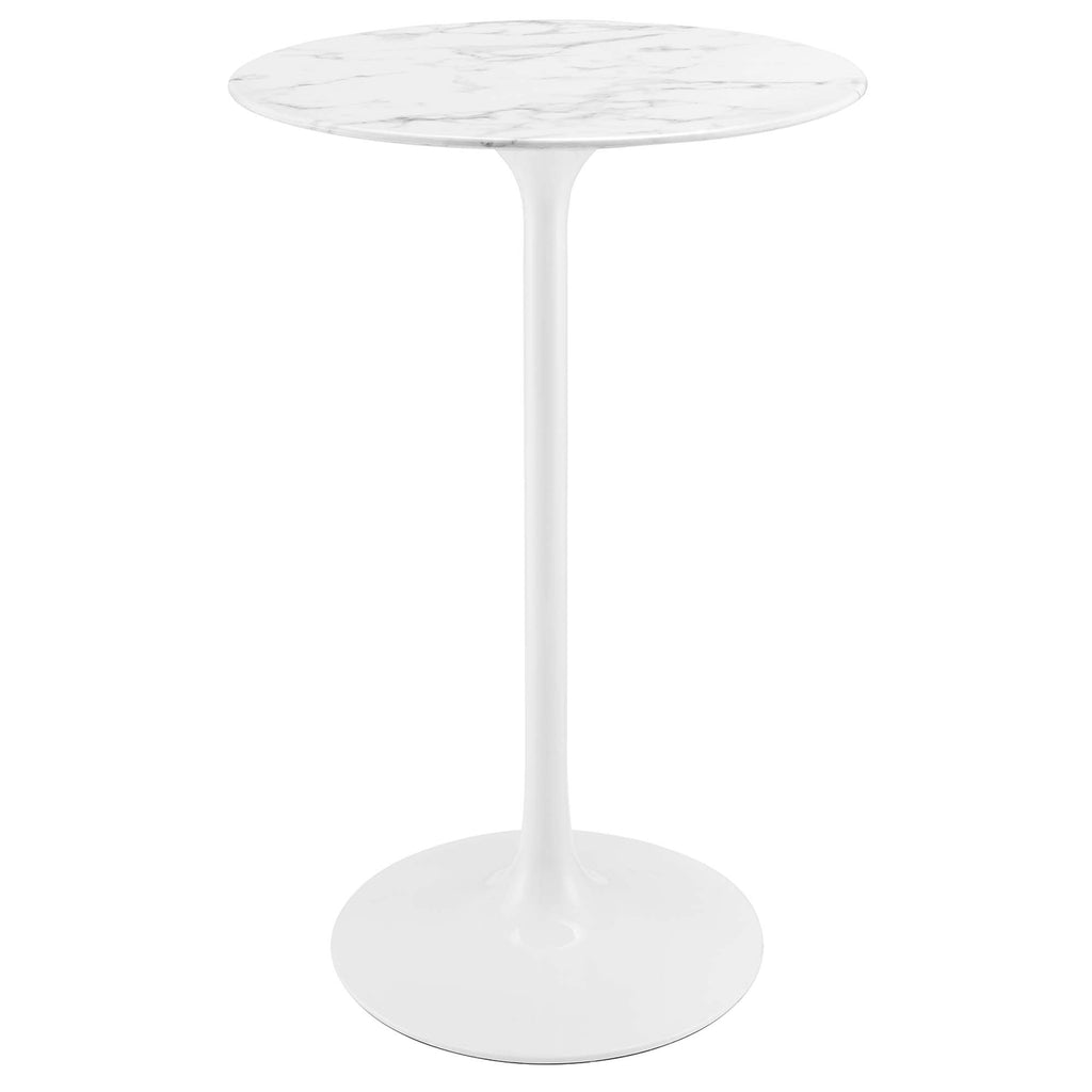 Lippa 28" Round Faux Marble Bar Table by Modway