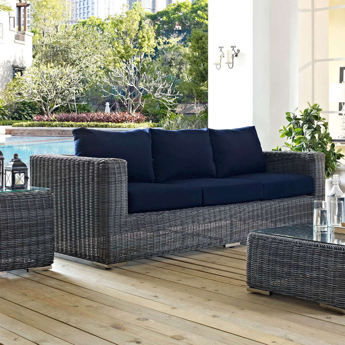 Summon Outdoor Patio Sunbrella® Sofa by Modway