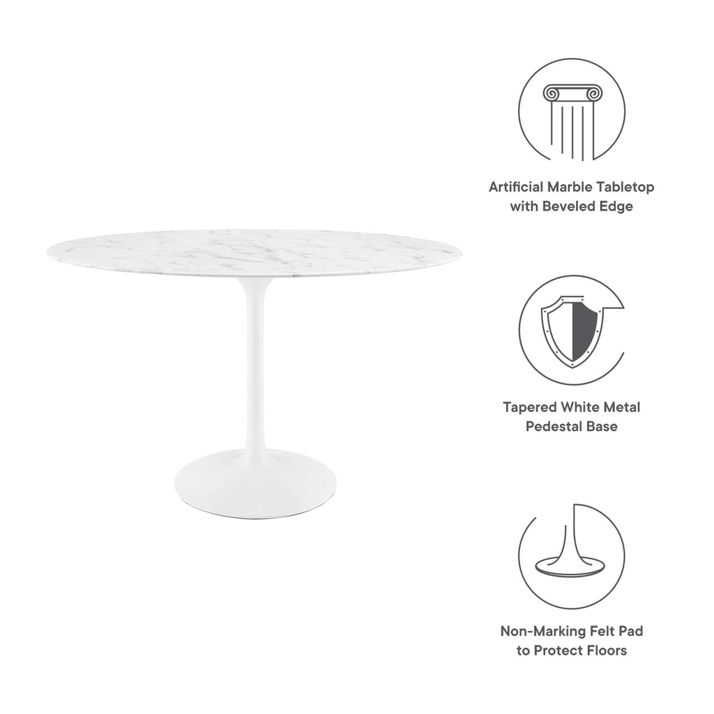 Lippa Oval Faux Marble Dining Table by Modway