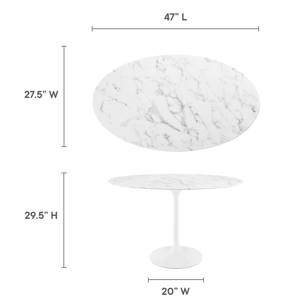 Lippa Oval Faux Marble Dining Table by Modway