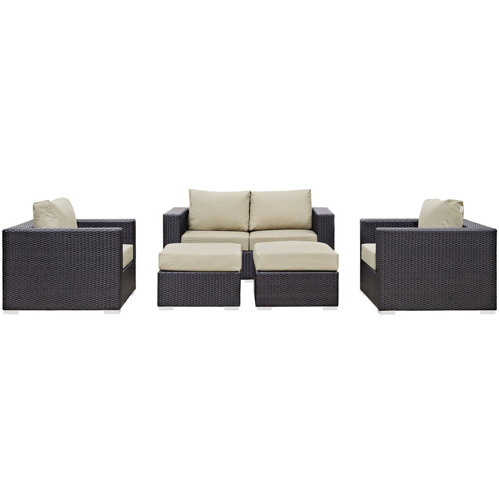 Convene 5 Piece Outdoor Patio Sofa Set by Modway