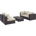 Convene 5 Piece Outdoor Patio Sectional Set by Modway