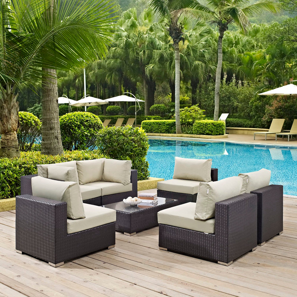 Convene 7 Piece Outdoor Patio Sectional Set by Modway
