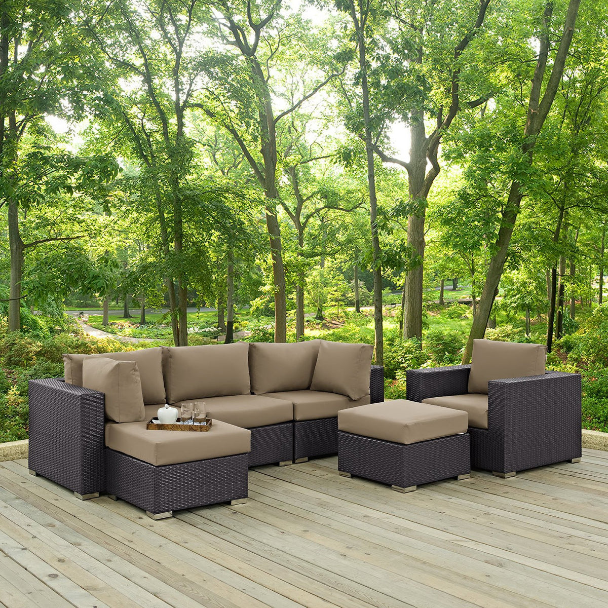 Convene 6 Piece Outdoor Patio Sectional Set by Modway