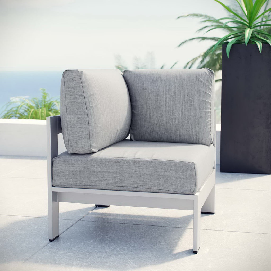 Shore Outdoor Patio Aluminum Corner Sofa by Modway