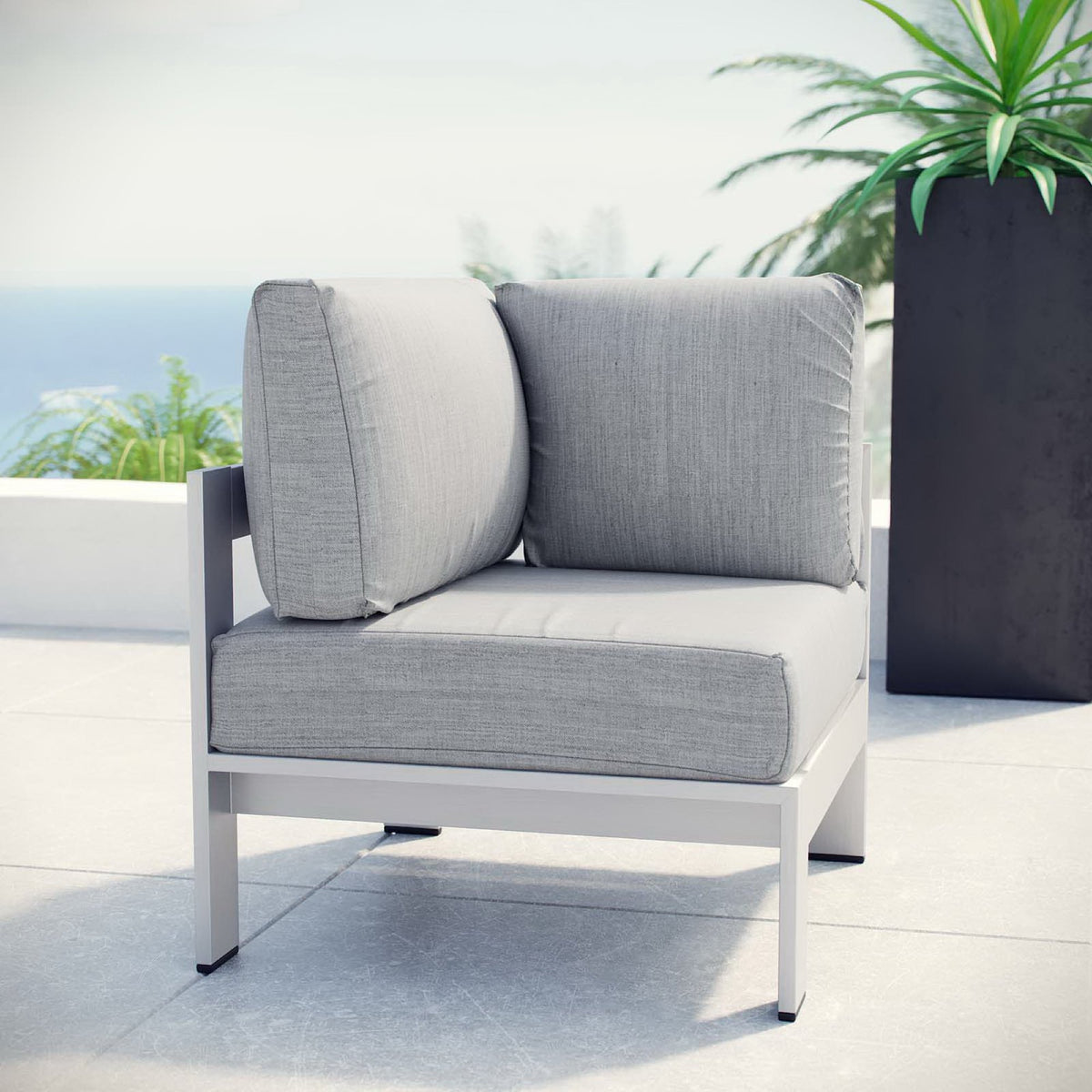 Shore Outdoor Patio Aluminum Corner Sofa by Modway