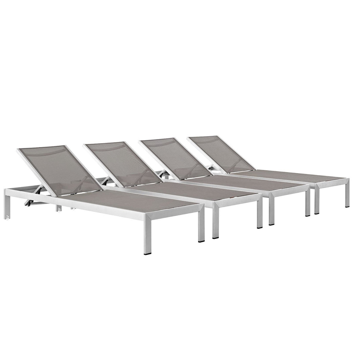 Shore Outdoor Patio Aluminum Chaise Set of 4 by Modway