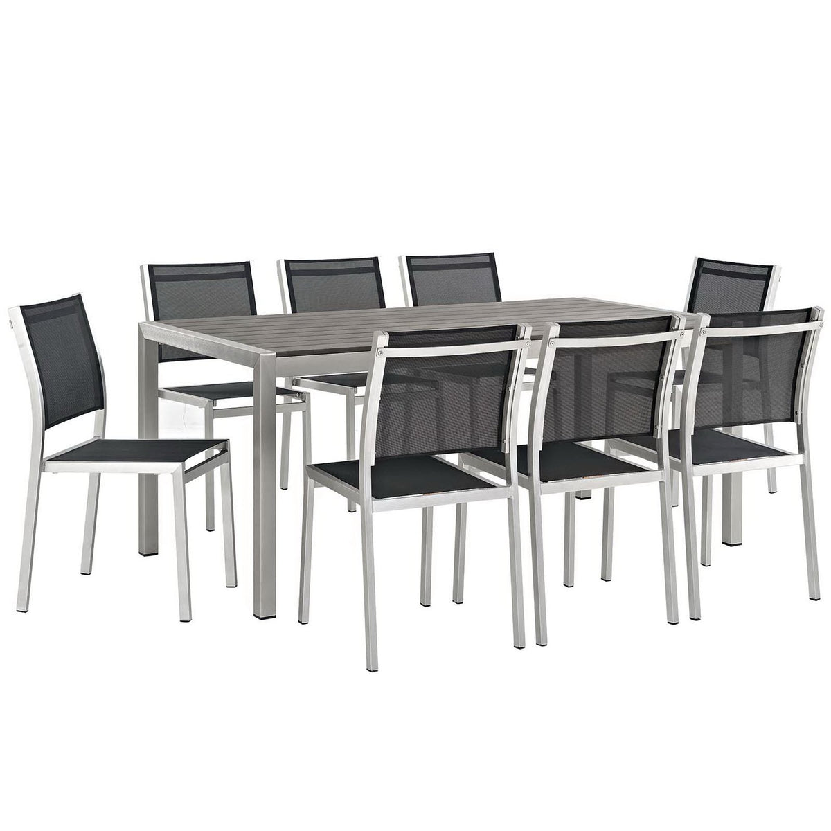 Shore 9 Piece Outdoor Patio Aluminum Dining Set by Modway
