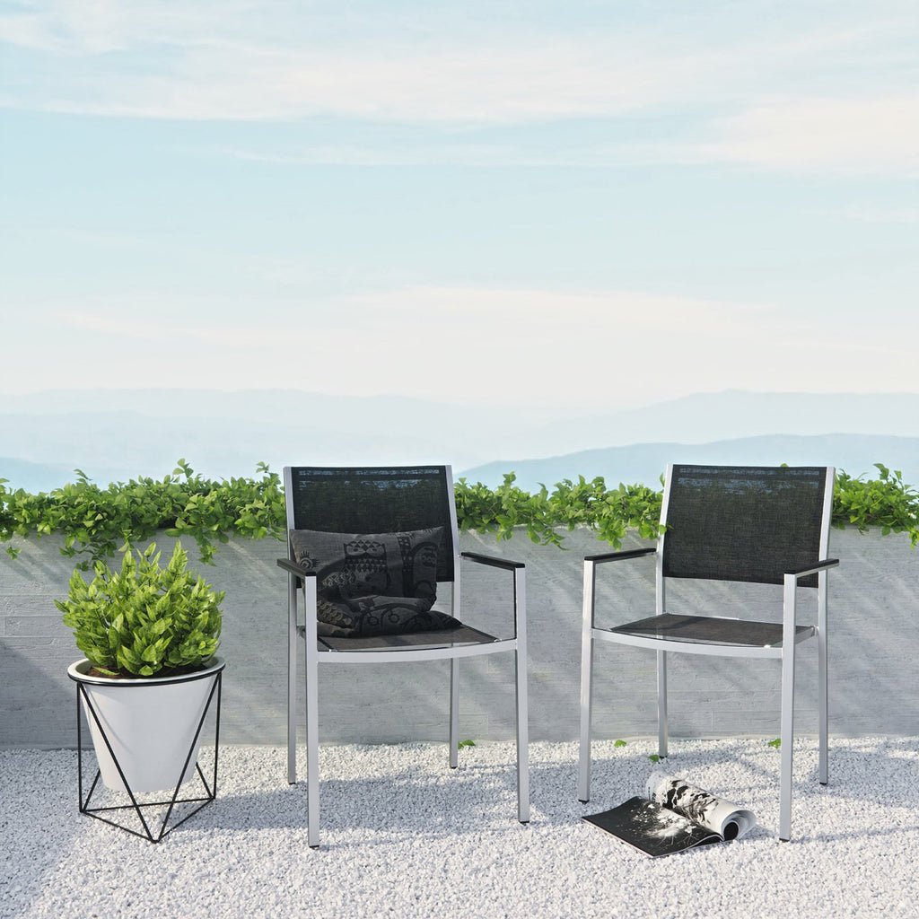 Shore Outdoor Patio Aluminum Dining Chair Set of 2 by Modway