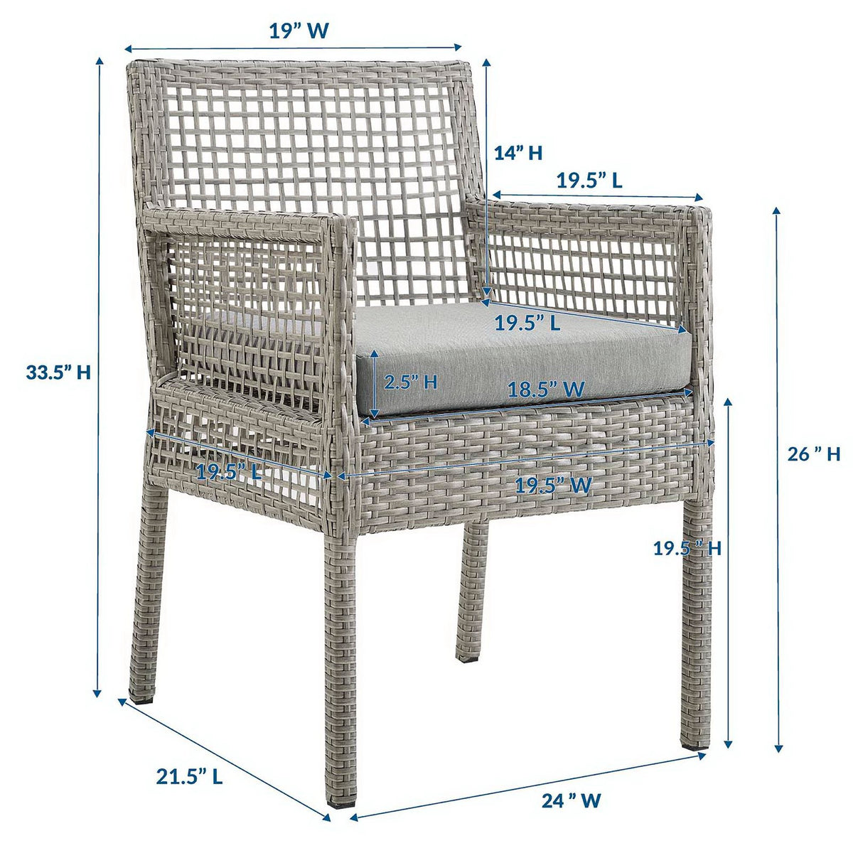 Aura 7 Piece Outdoor Patio Wicker Rattan Set by Modway