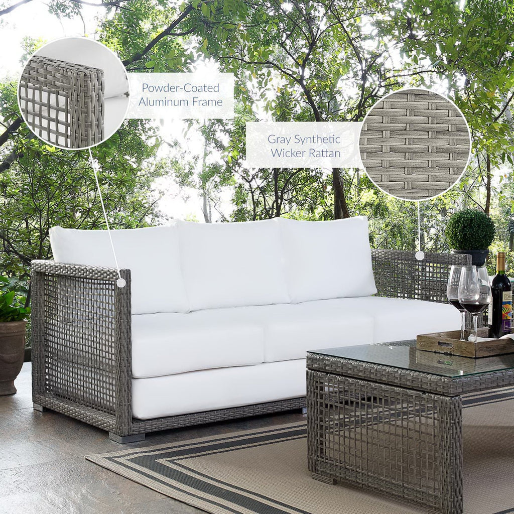 Aura Outdoor Patio Wicker Rattan Sofa by Modway
