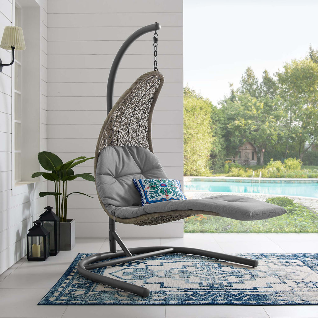 Landscape Hanging Chaise Lounge Outdoor Patio Swing Chair by Modway