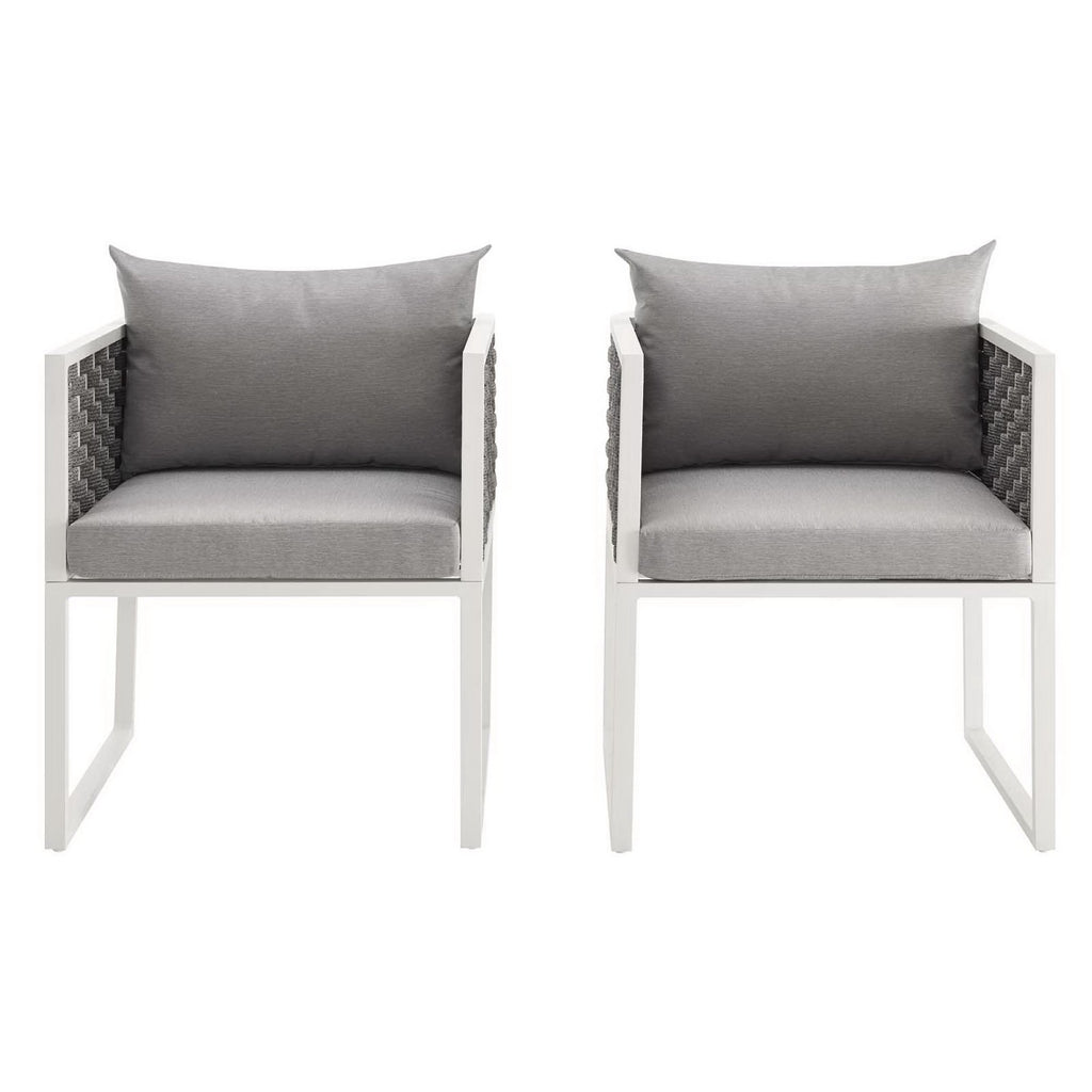 Stance Outdoor Patio Aluminum Dining Armchair Set of 2 by Modway