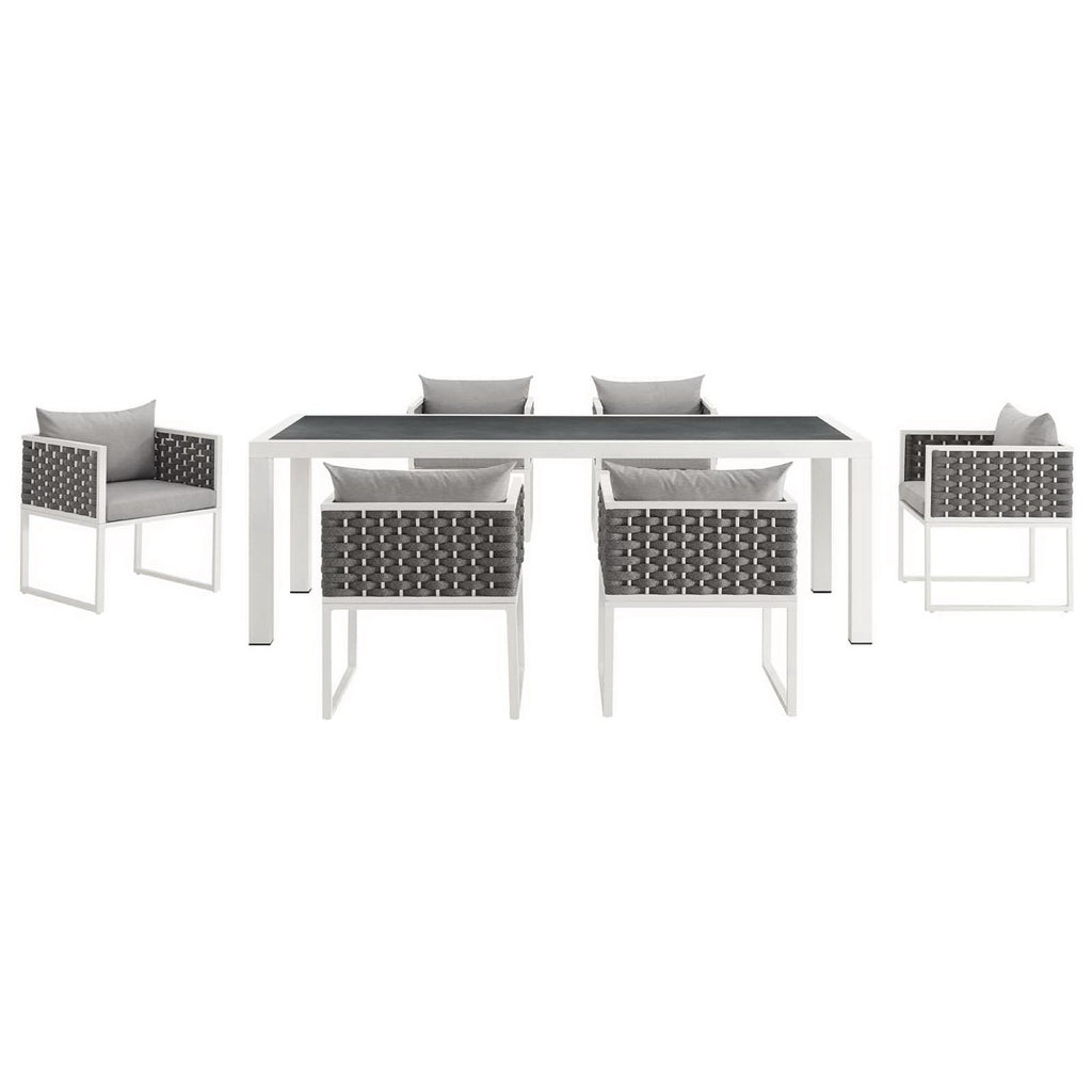 Stance 7 Piece Outdoor Patio Aluminum Dining Set by Modway