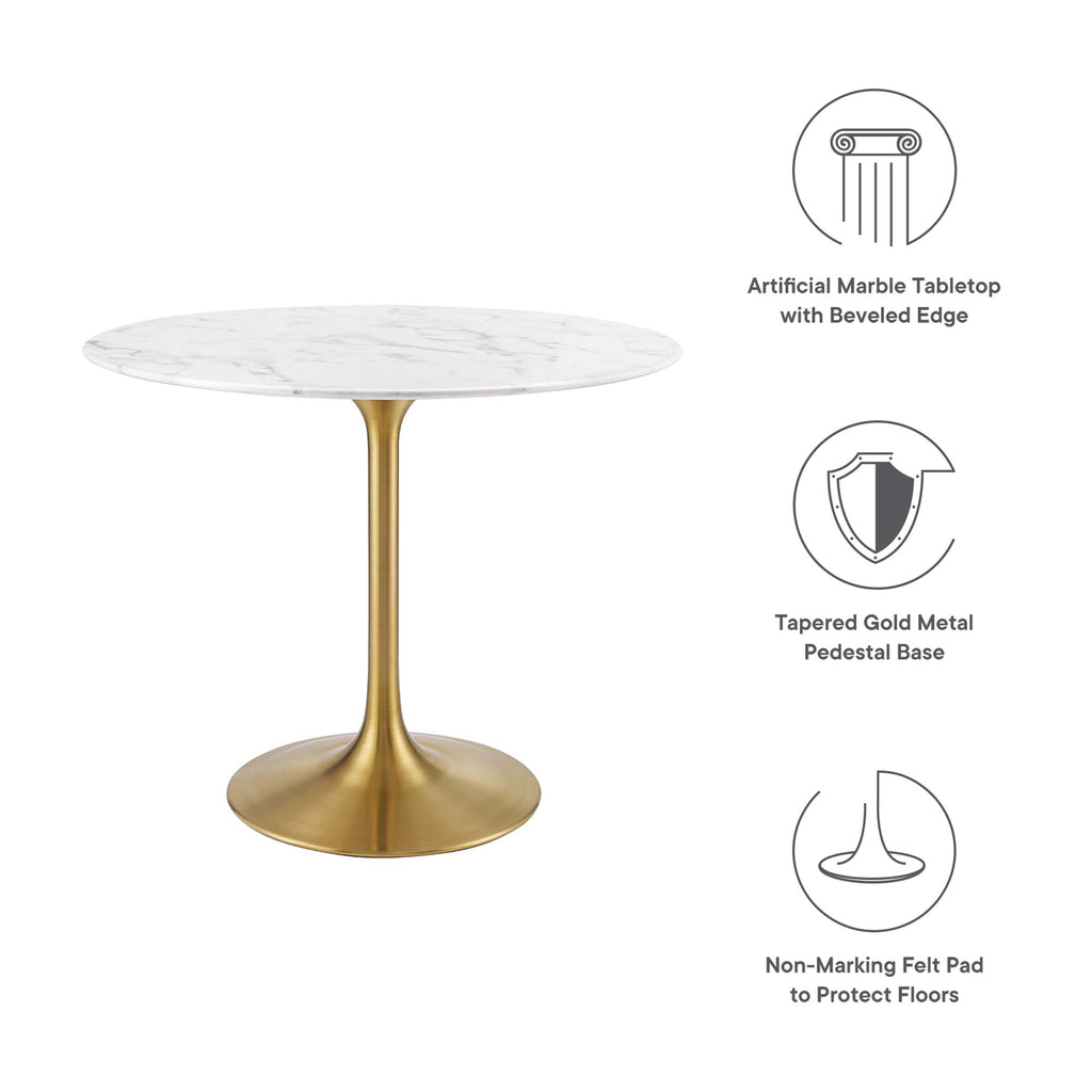 Lippa Round Faux Marble Dining Table by Modway