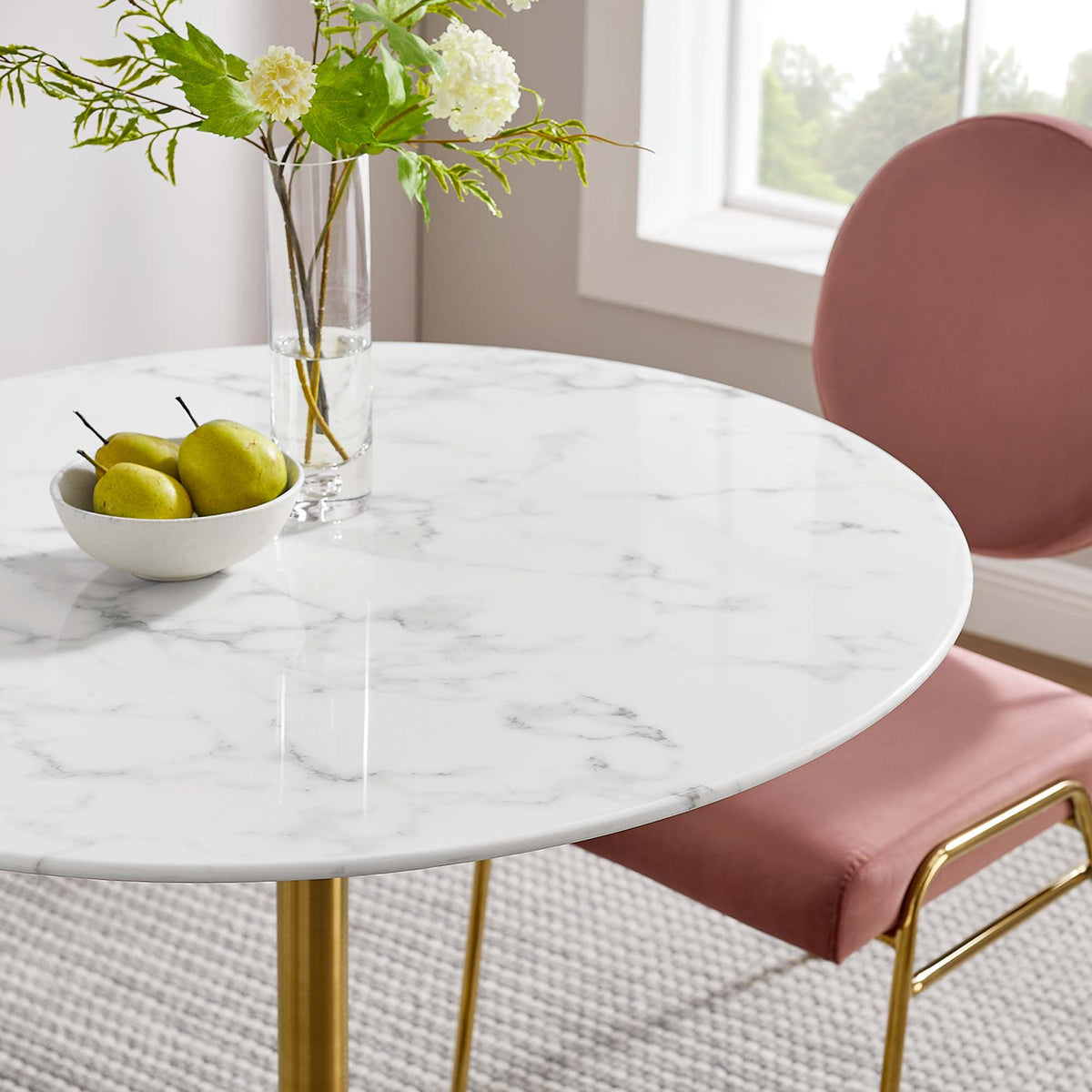 Lippa Round Faux Marble Dining Table by Modway