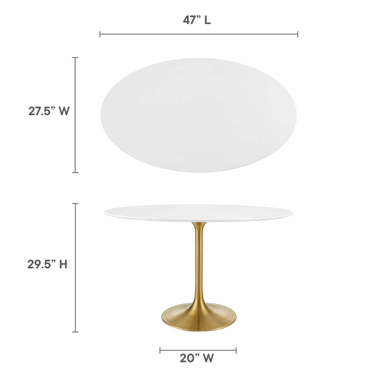Lippa Oval Wood Dining Table by Modway