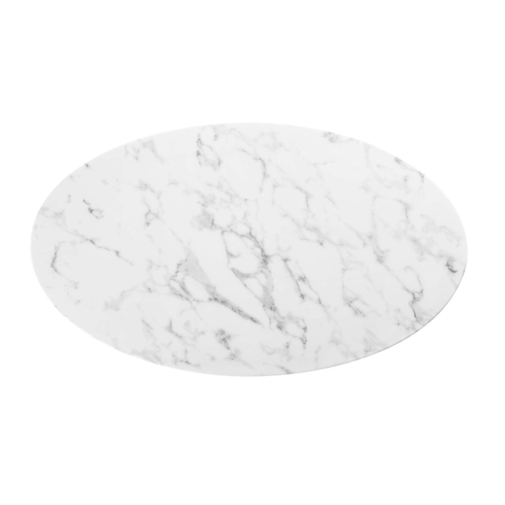 Lippa Oval Faux Marble Dining Table by Modway