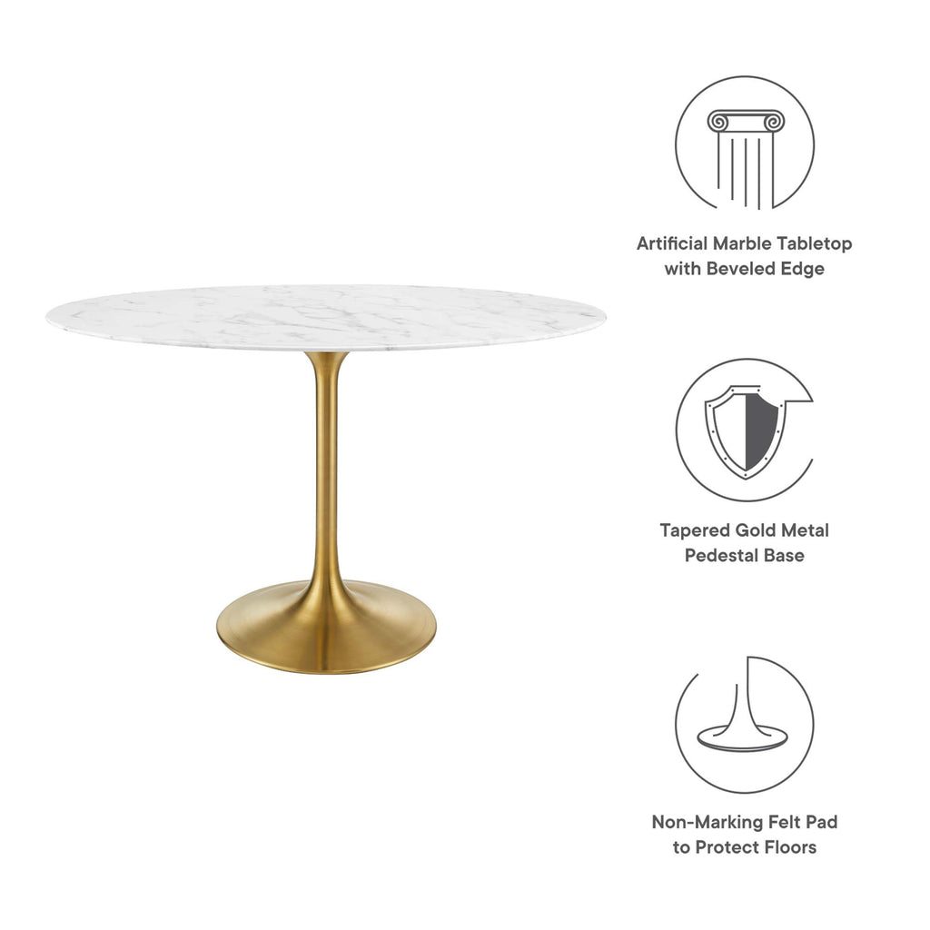 Lippa Oval Faux Marble Dining Table by Modway