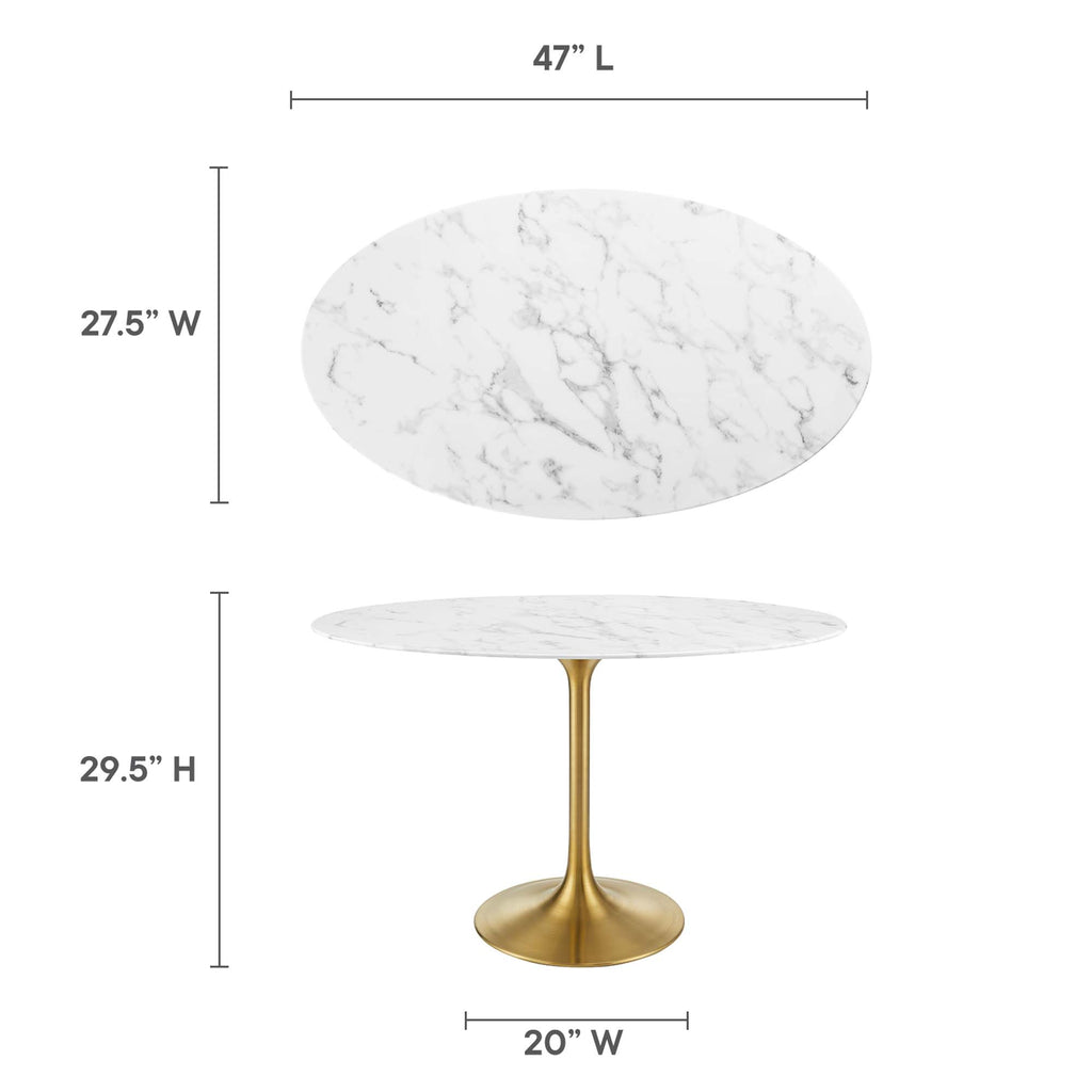 Lippa Oval Faux Marble Dining Table by Modway