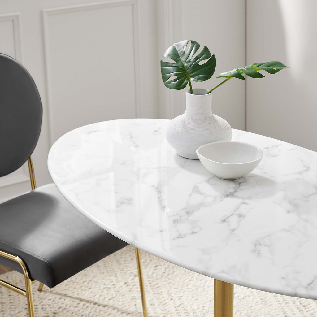 Lippa Oval Faux Marble Dining Table by Modway