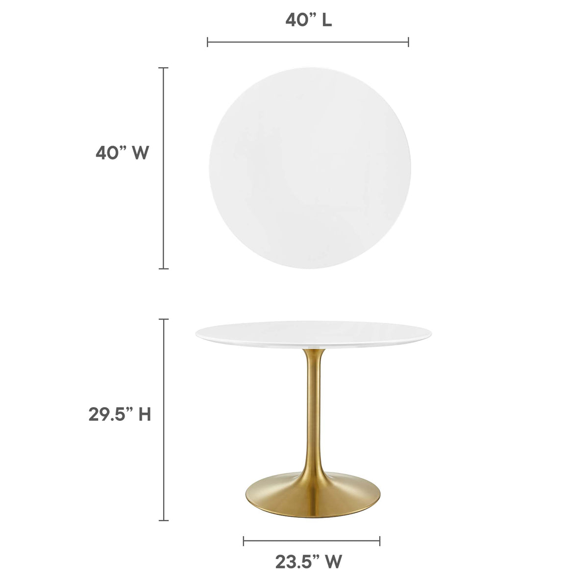 Lippa Round Wood Dining Table by Modway