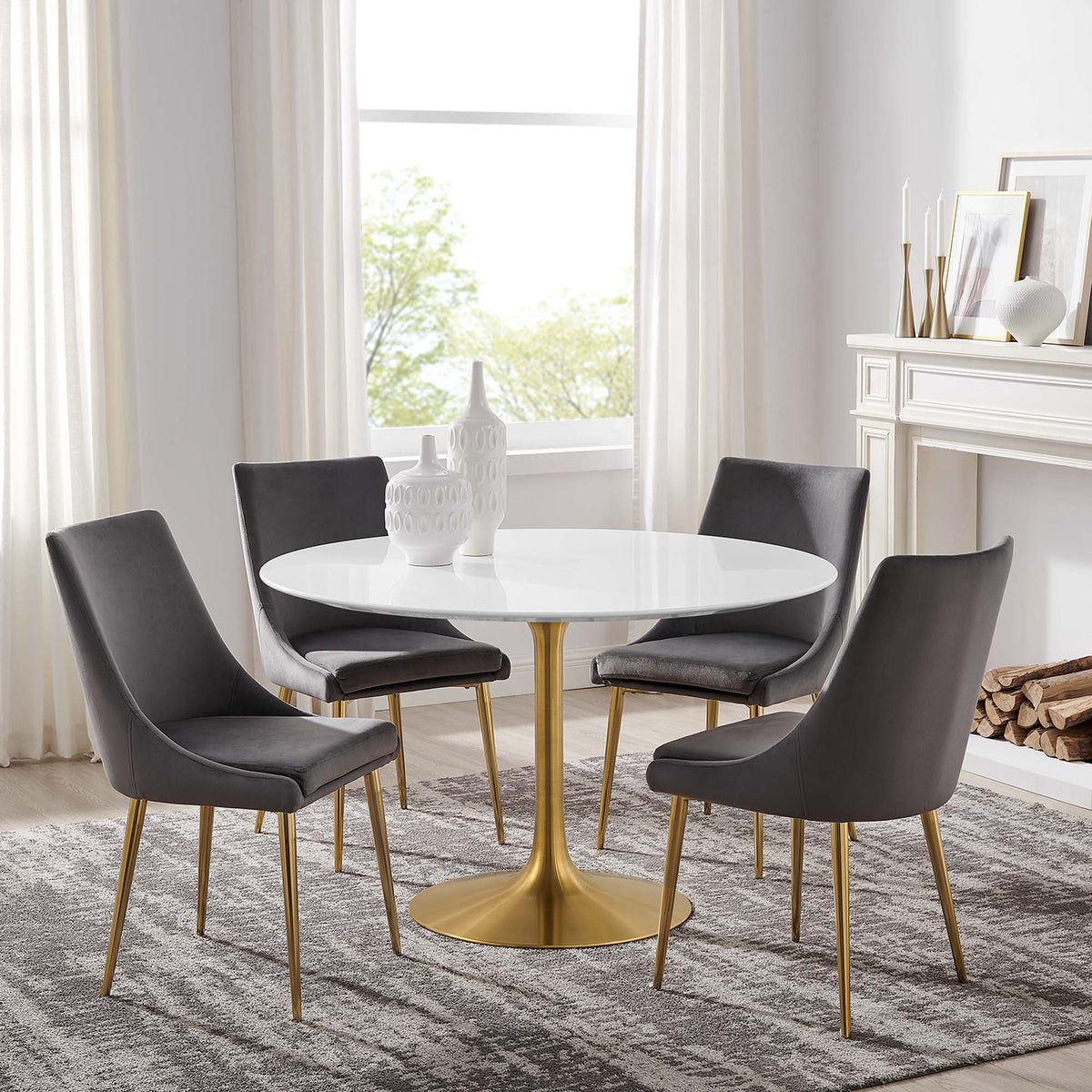 Lippa Round Wood Dining Table by Modway