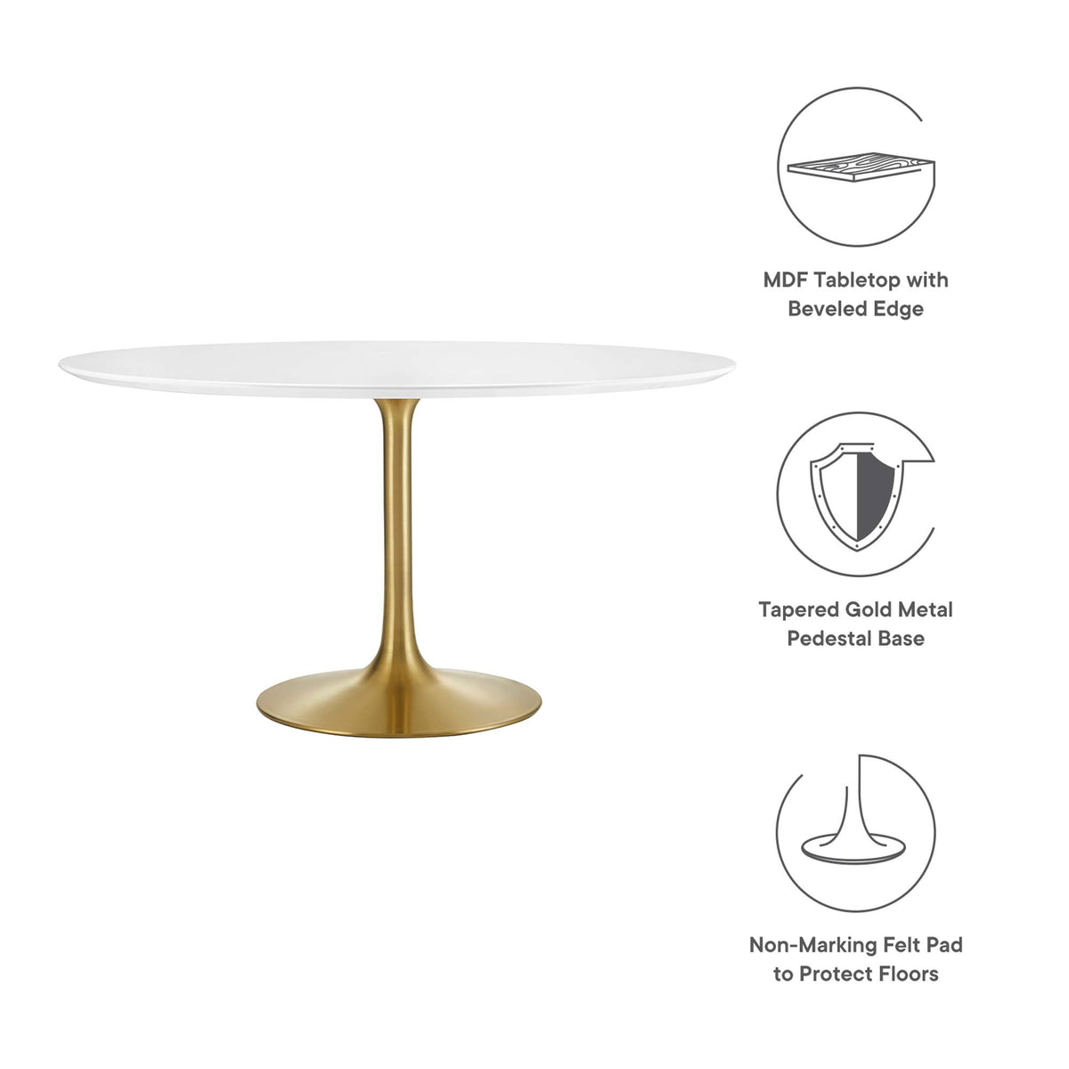 Lippa Round Wood Dining Table by Modway