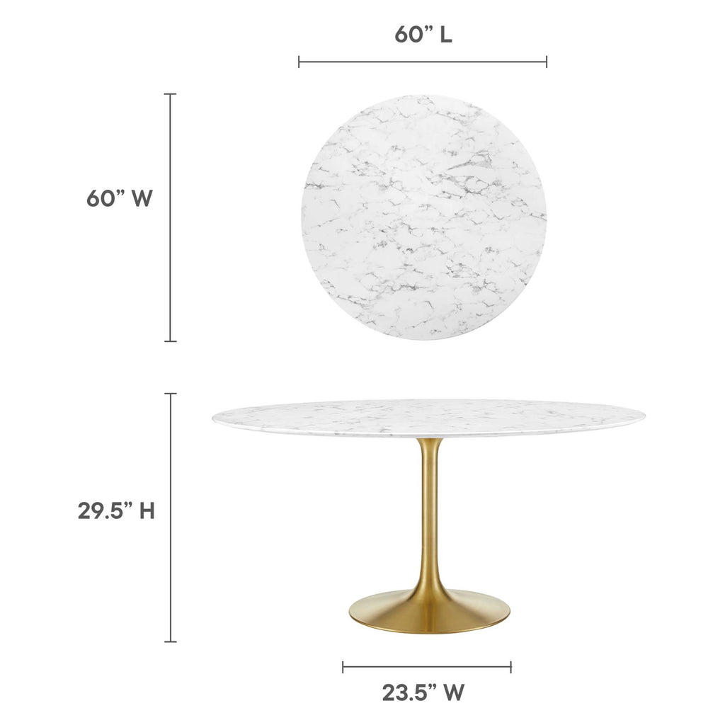 Lippa Round Faux Marble Dining Table by Modway