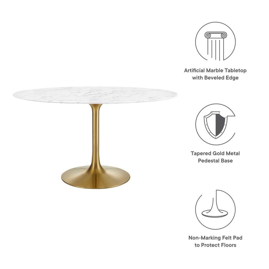 Lippa Oval Faux Marble Dining Table by Modway
