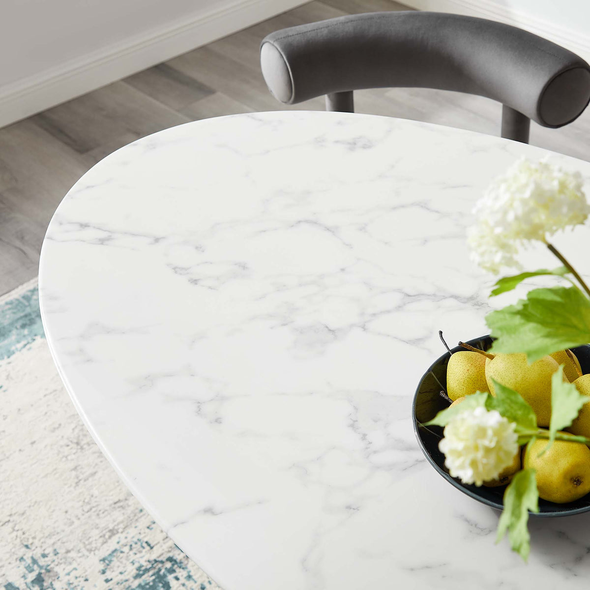 Lippa Oval Faux Marble Dining Table by Modway