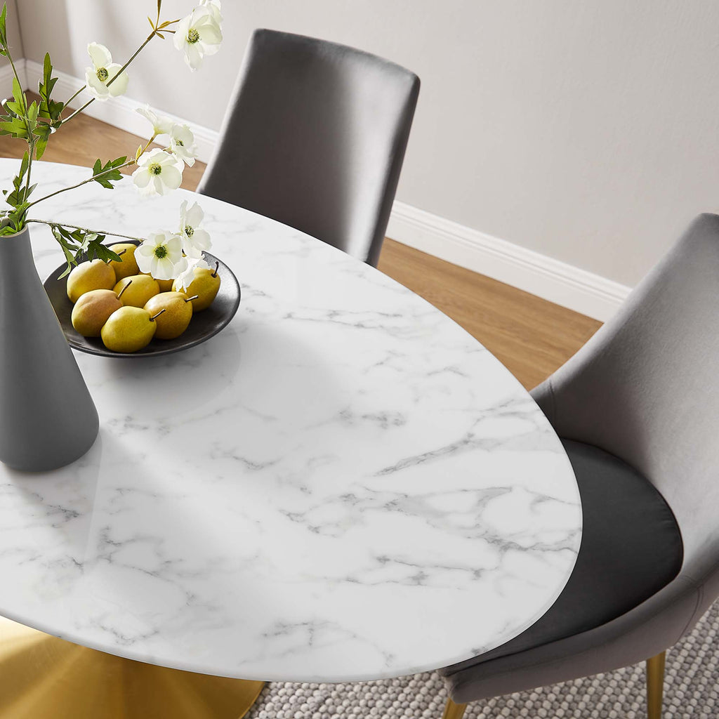 Lippa Oval Faux Marble Dining Table by Modway
