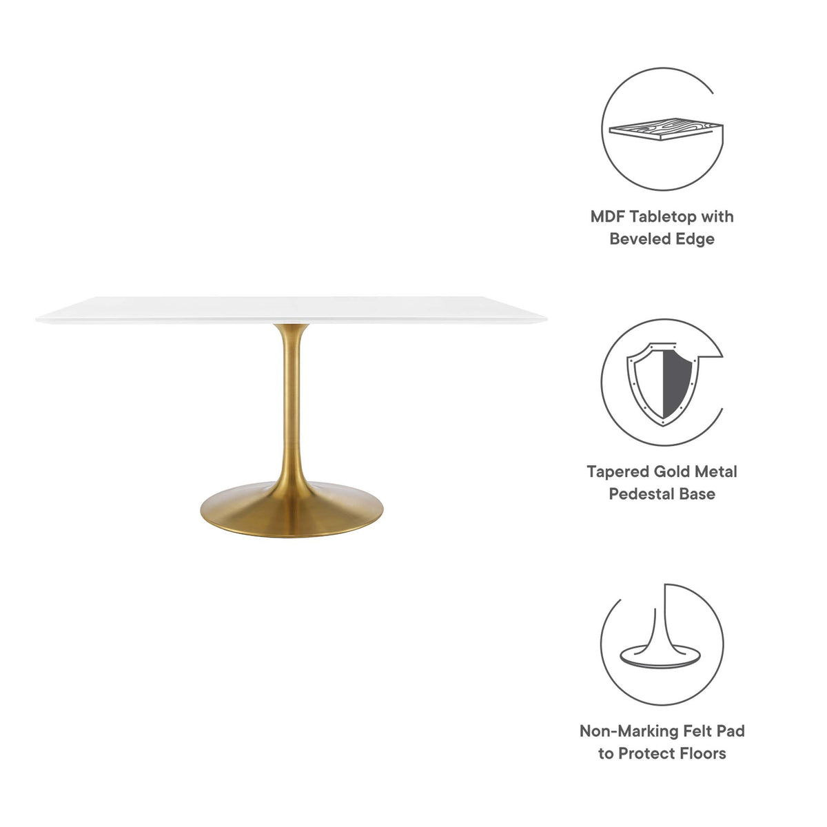 Lippa 60" Rectangular Wood Dining Table by Modway