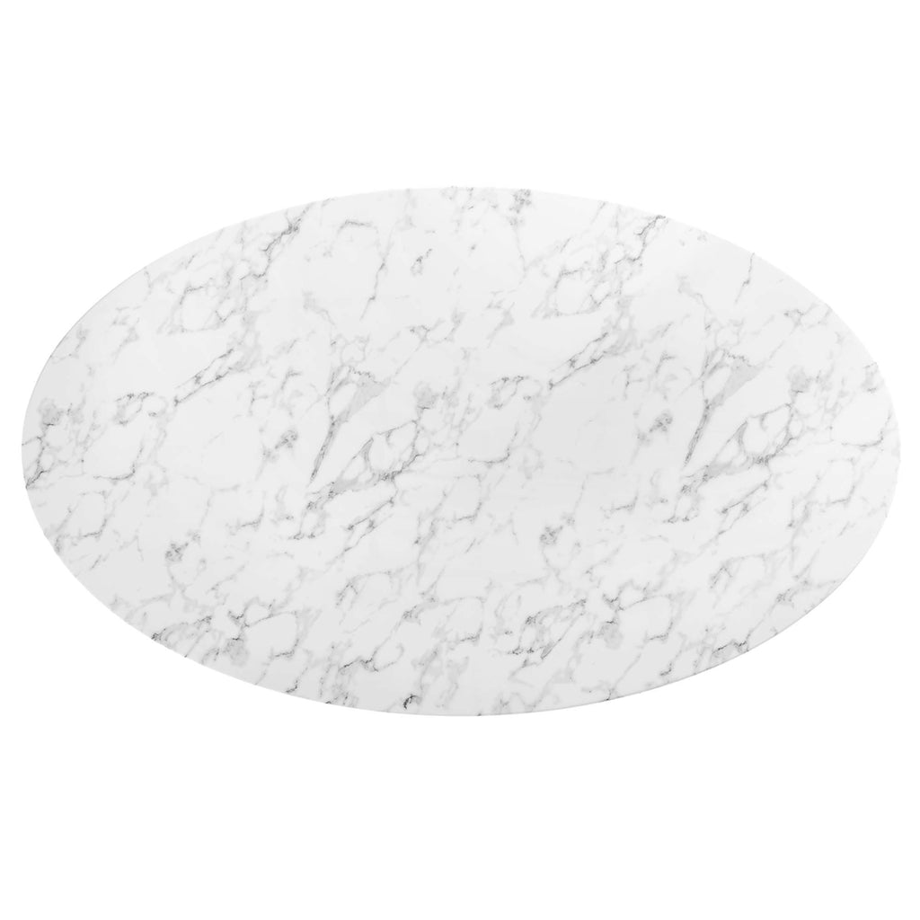 Lippa Oval Faux Marble Dining Table by Modway