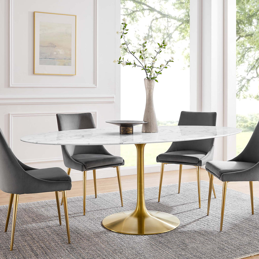 Lippa Oval Faux Marble Dining Table by Modway