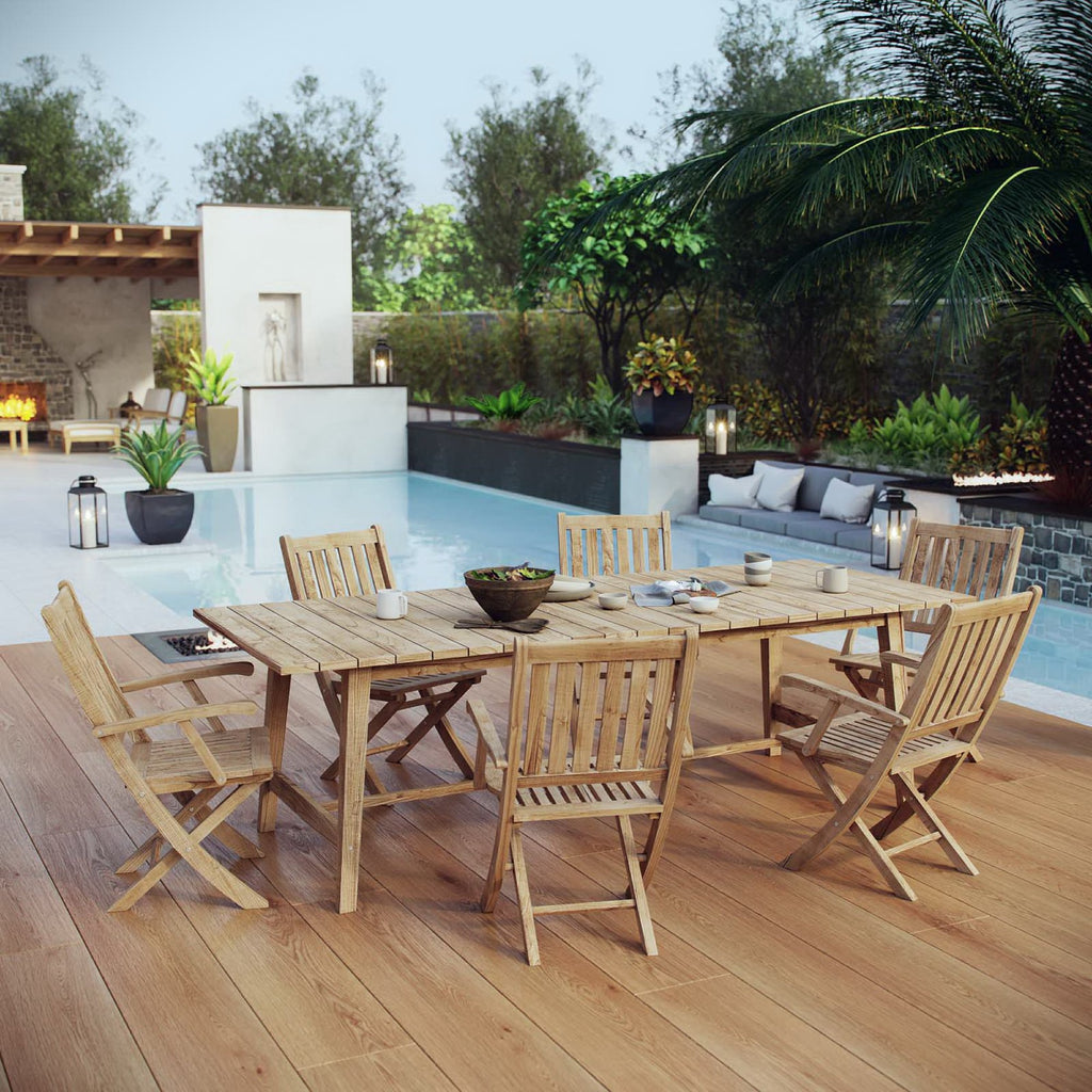 Marina 7 Piece Outdoor Patio Teak Dining Set by Modway