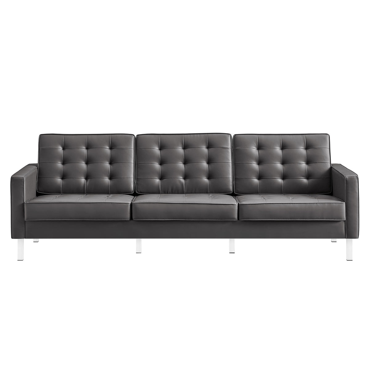Loft Tufted Vegan Leather Sofa by Modway