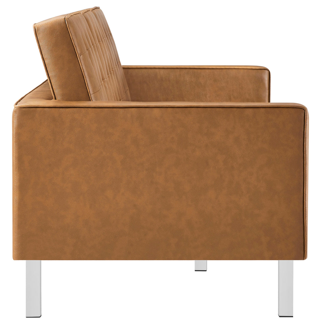 Loft Tufted Vegan Leather Sofa by Modway