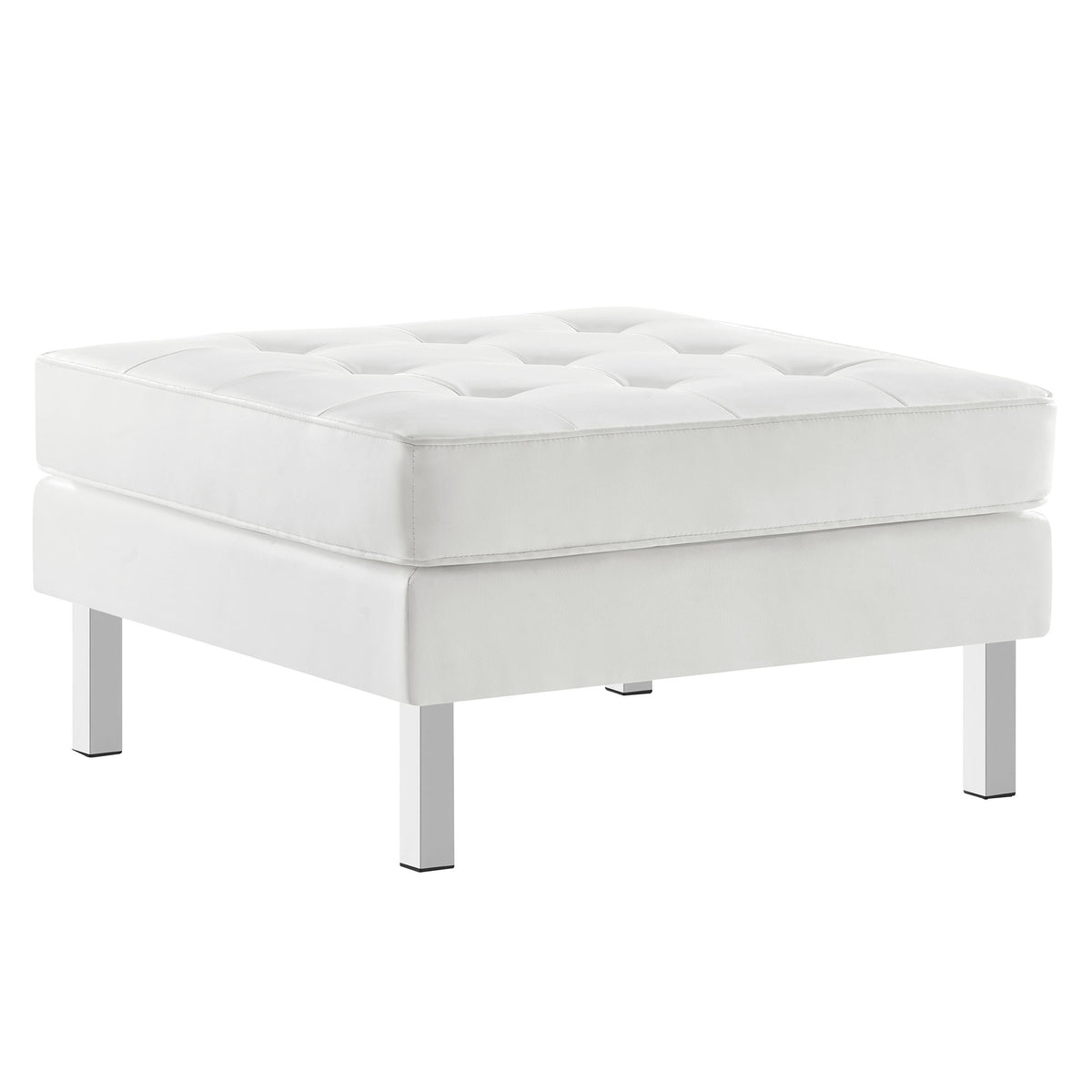 Loft Tufted Vegan Leather Ottoman by Modway