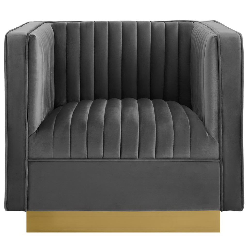 Sanguine Vertical Channel Tufted Accent Performance Velvet Armchair by Modway