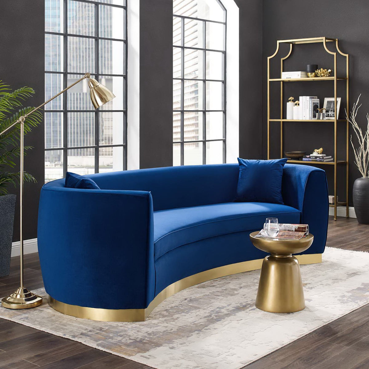 Resolute Curved Performance Velvet Sofa by Modway