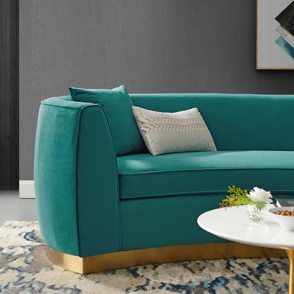 Resolute Curved Performance Velvet Sofa by Modway