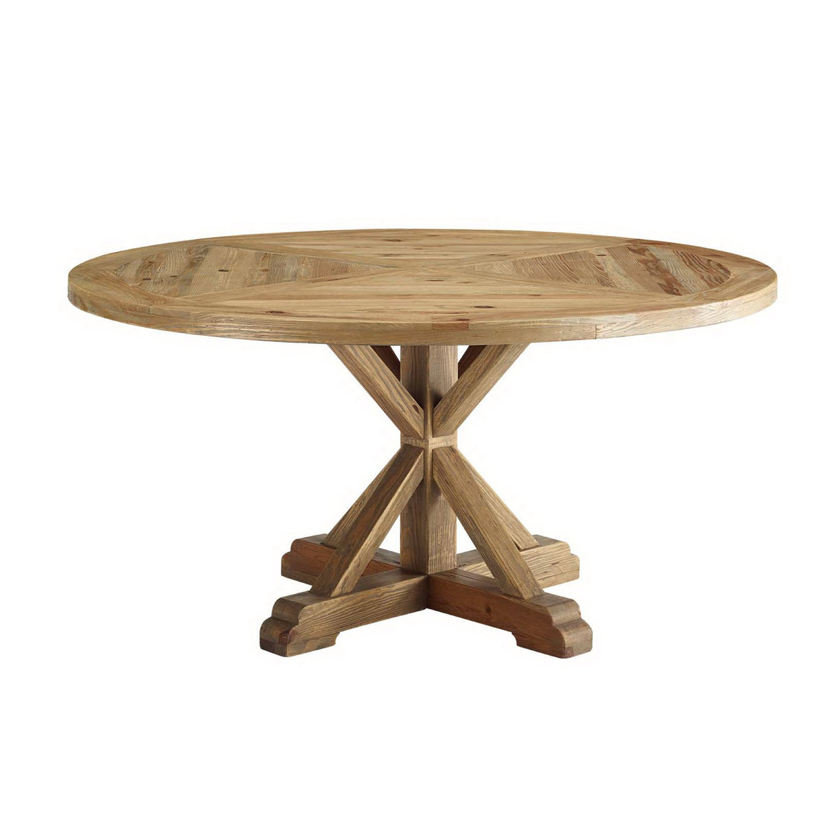 Stitch Round Pine Wood Dining Table by Modway