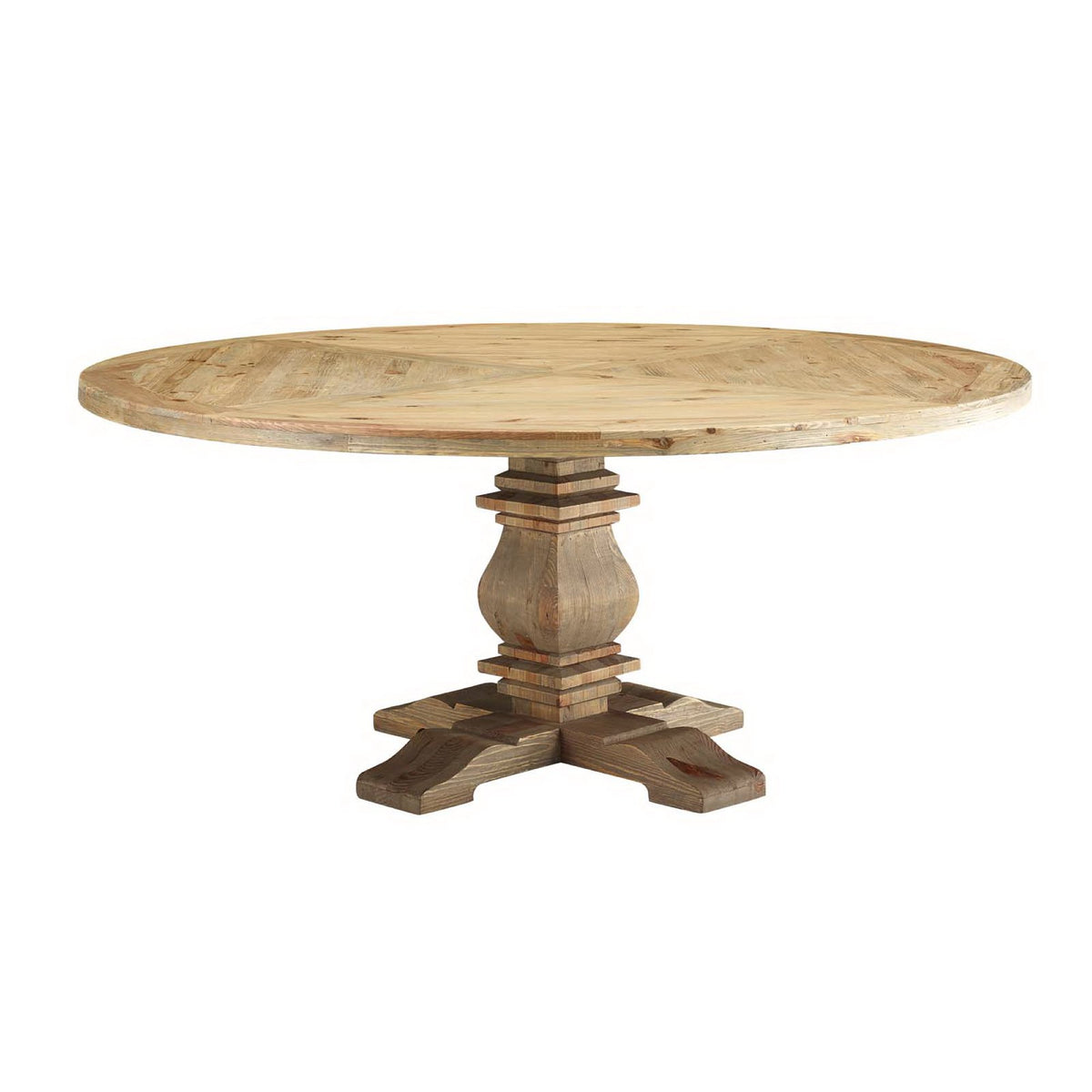 Column Round Pine Wood Dining Table by Modway